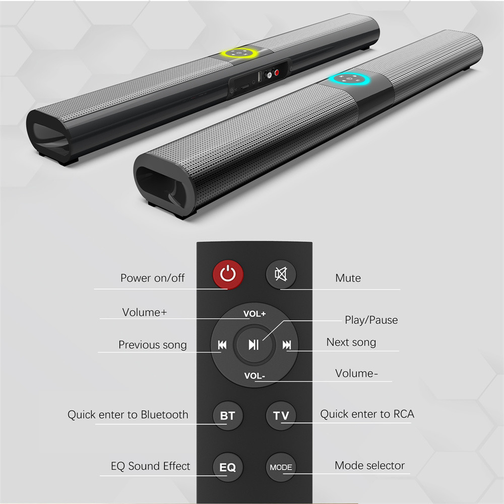 ROHS Sleek FM Tuner Soundbar Home Entertainment Soundbar With Subwoofer