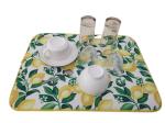 18x24inch Reversible Lemon Printing Microfiber Drying Mat Countertop Drying