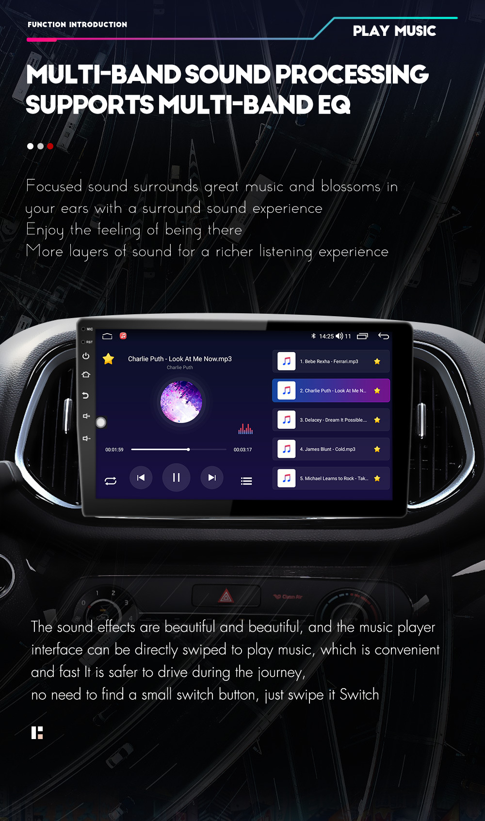 Universal 9'' 4 64G Android Car Radio with Intelligent System and GPS Navigation