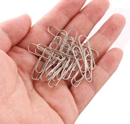 100 PCS/Box Zinc Finish 50mm Round Metal Paper Clips For Office Stationery