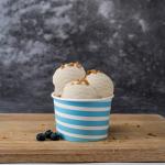 100 Pack Blue Sundae 7 Oz Disposable Paper Cups For Hot Drinks Water Ice Cream