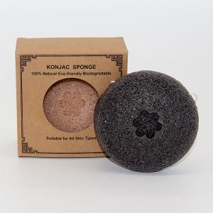 Quality Natural Green Tea Konjac Exfoliating Round Face Sponge 7cm*7cm*3.5cm wholesale