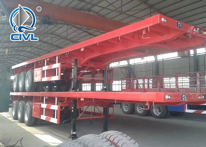 New 40 Feets 3 Axles Trailer Flatbed Container Semi Trailer Trucks Heavy Duty Flatbed Trailer