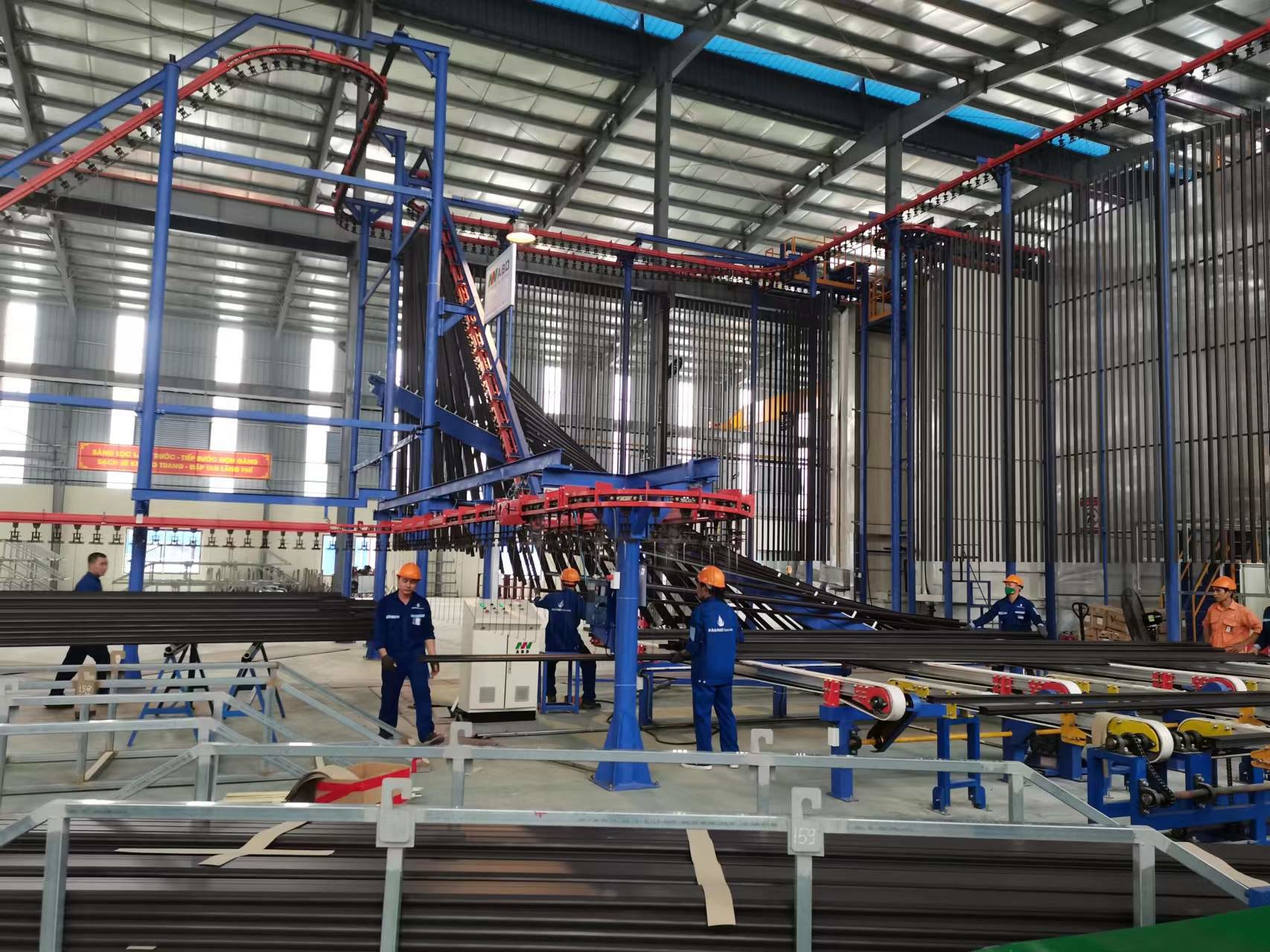 Compact Powder Coating Line Color Coating Gas Heating