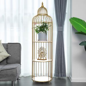 Quality Rustproof Four Layers 32x136cm Metal Flower Stand Birdcage Shape wholesale