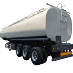 Lightweight 3 Axle Diesel Fuel Tank Trailer , Steel 30 Ton Fuel Tanker Semi