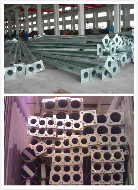 Round Conical Double Arm Street Commercial Light Poles With Q235 Powder Coated