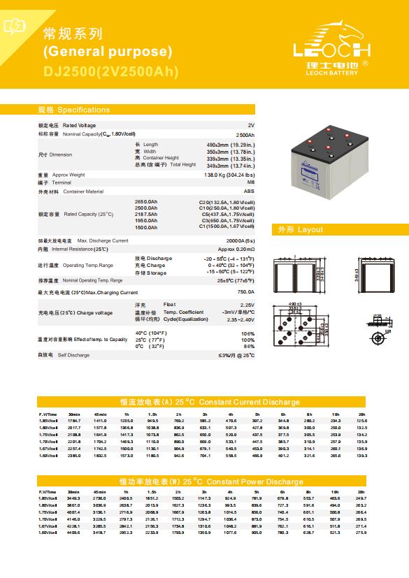 High-Quality 2V Sealed Lead-Acid Battery Maintenance-Free and Long Cycle Life