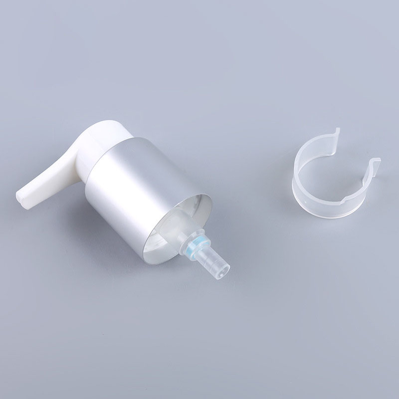 Sliver aluminum Lotion dispenser pump head Factory empty lotion pump bottles