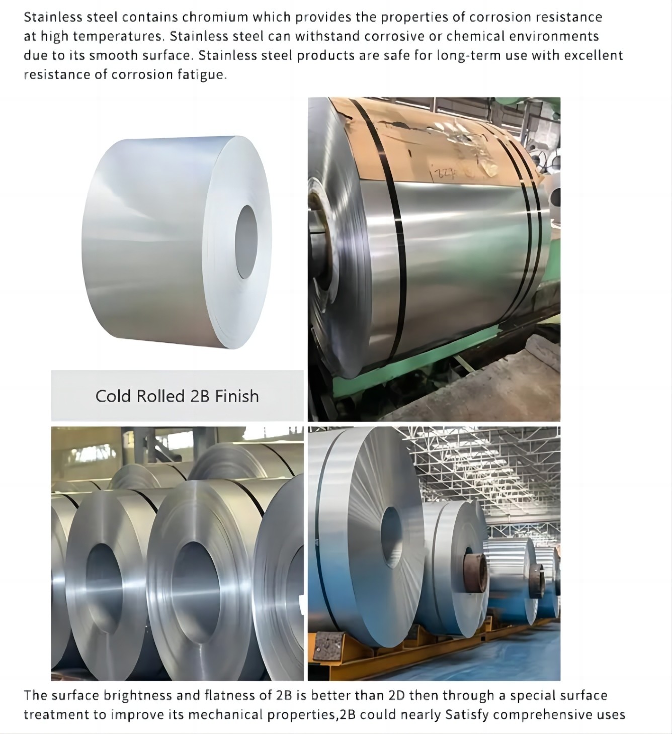 Stainless Steel Coil Ba 2B No.1 No.3 No.4 8K Hl 201 304 316 Grade 304 Stainless Steel Coil