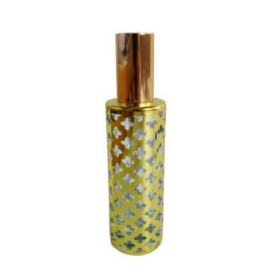 Quality perfume spray bottle recycled glass bottles black blue red pink green cap plastic and metal roll frog wholesale