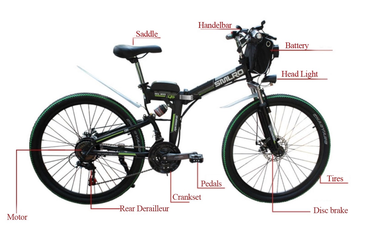 13Ah 26 Inch Folding Electric Bike , Smlro Electric Bike 60km Per Power