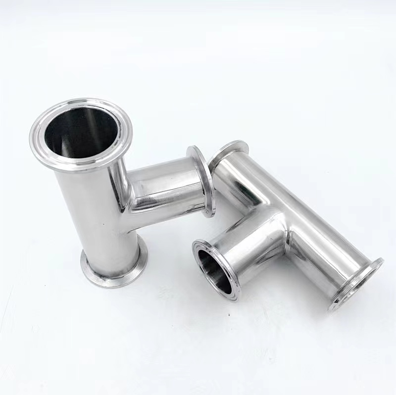 Matt Finish Sanitary Stainless Steel Equal Tee 3-way Pipe Fittings for Pharmaceutical