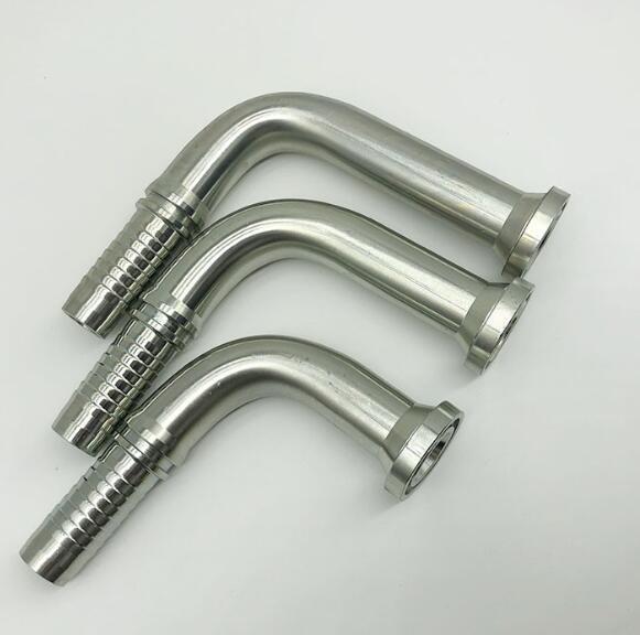 High Pressure Stainless Hydraulic Crimping Hose Flange Fittings 6000 Psi 45