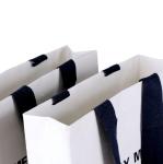 Recyclable Disposable White Kraft Paper Shopping Bags For Clothes