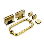 Brushed Nickel Finish Stainless Steel Shower Hinge and Glass Clamp Kit for Glass