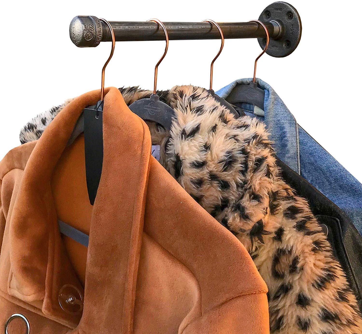 Functional Design Multifunctional Iron Pipe Wall Hook Storage Holders Racks Solution