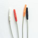 TPU Jacket Spacelabs ECG Holter Cable 4 Leads Din1.5 Snap Grey Color