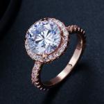 925 Sterling Silver Princess Ring Round Sparkling Ring Love Heart CZ Rings for
