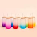 Color Glass Cups With Lids And Straws 18oz Borosilicate Glass Iced Coffee Cups