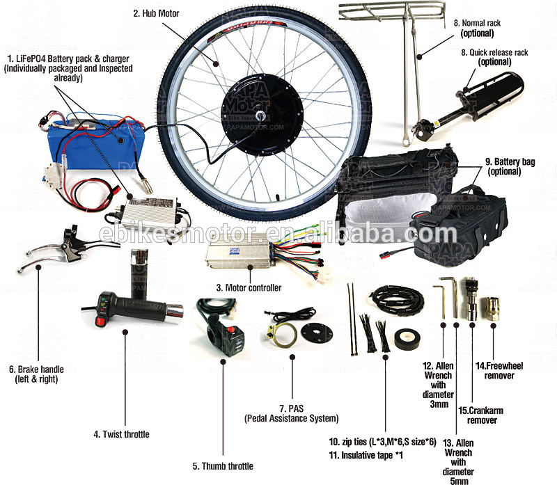 20" 24" 26" 28" 700c rear wheel front wheel electric bike kit