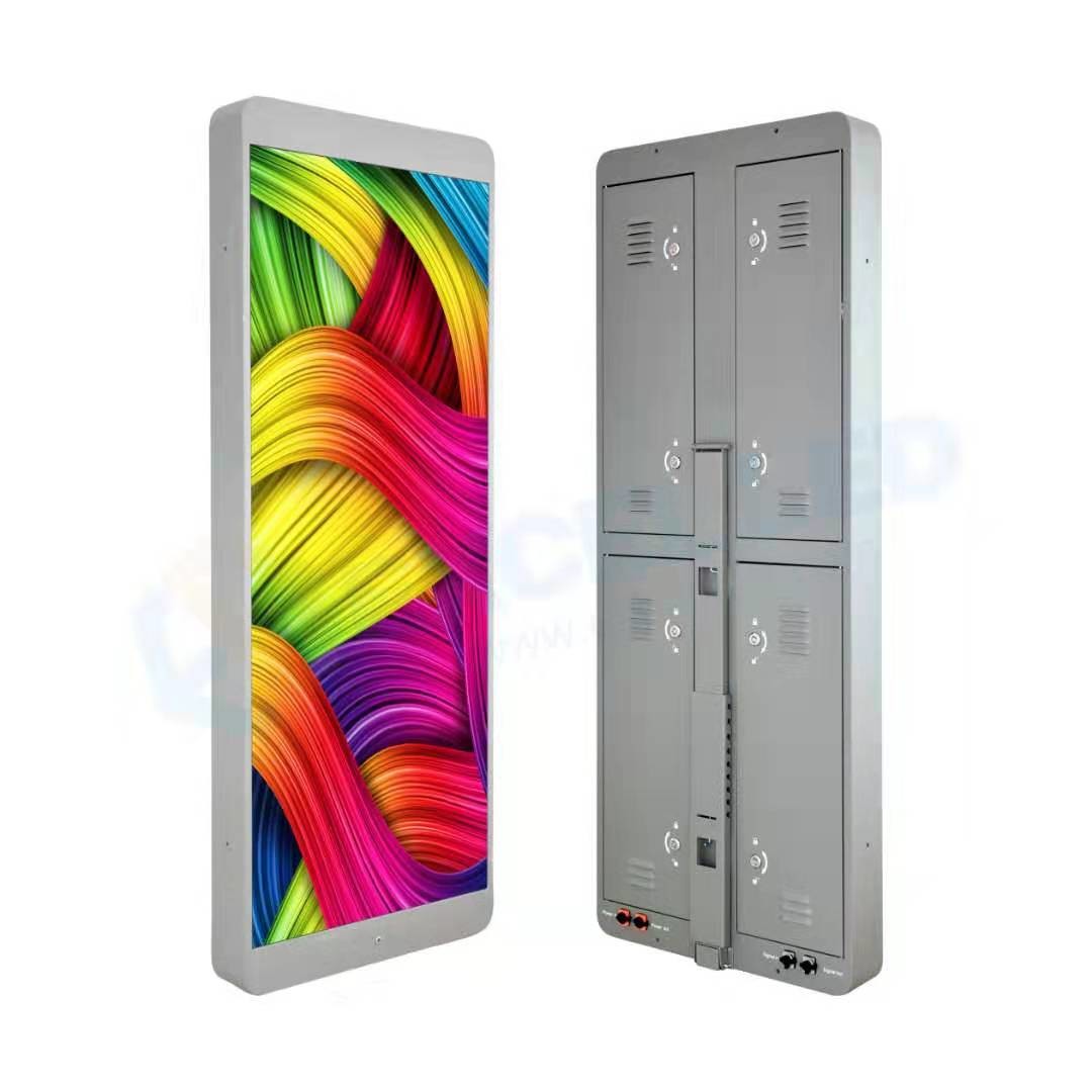 Outdoor Street Lamp Post LED Display / Wifi 4G Wireless Smart LED Advertising Screen