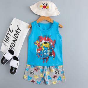 Quality Hero Alliance versatile Cartoon Printed Nightwear / Cotton Pajama Sets Moderate Tightness wholesale