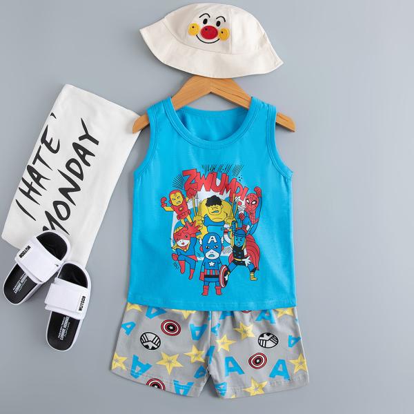 Hero Alliance versatile Cartoon Printed Nightwear / Cotton Pajama Sets Moderate