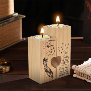 Quality Eco Friendly Wooden Sublimation Candle Holder Ambient Decoration MDF Sublimation Ornaments wholesale