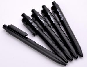 Quality plastic black color click ballpoint pen,push style retractable gift logo ballpoint pen wholesale