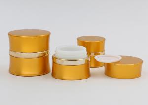 Quality Gold 30ml Frosted Cosmetic Jars , Slim Waist Small Glass Makeup Containers With Lids wholesale