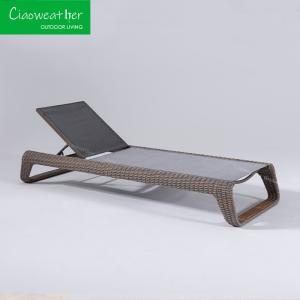 Quality Hotel Outdoor Pool Lounge Chairs with Vintage Wicker Design and Waterproof Cushions wholesale