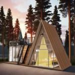 Hotel Resort Prefab Container House with One Bed Bathroom Kitchen and Sandwich