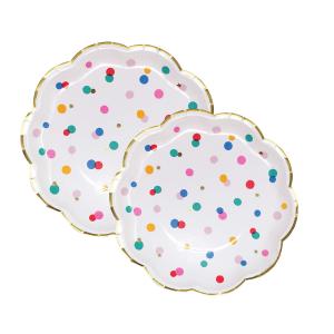 Quality Foil Colorful Dot Birthday Biodegradable Cutlery And Plates wholesale