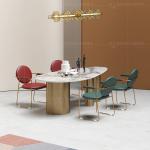 Uber Stylish 0.4CBM Luxury Marble Dining Table 8 Seater 1.2mm 201 Stainless
