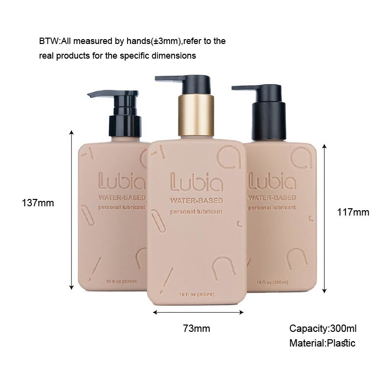 300ml Plastic Brown/White Rectangle Smooth With Black Pump For Shampoo Lotion Bottle
