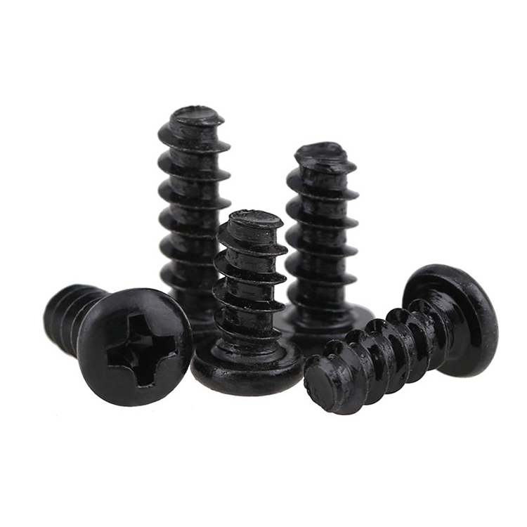 Black Zinc Metal Pan Head Self-Tapping Screws DIN7981 for Healthcare Applications