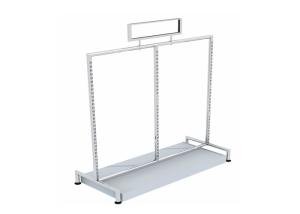 Quality Round Tube Freestanding Clothes Rail For Shopping Mall , Mobile Commercial Clothing Racks wholesale