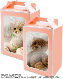 Quality Gift Boxes, Tote Paper Bags With Transparent Window Flower Bouquet Paper Gift Bags With Handles, Wedding Party Bag wholesale