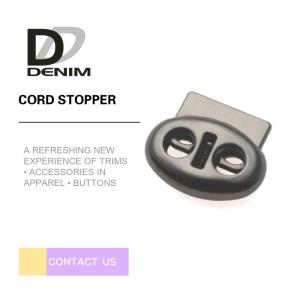 Quality Black Gunmetal Shank Buttons Sing Hole Plastic Spring Stop Toggle Cord Locks wholesale