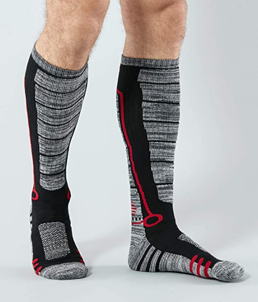 Gender-Neutral Winter Ski Socks Warm Thermal Calf Compression Snowboard Socks for Cold