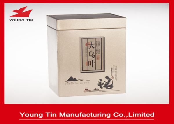 Steel Metal Tea Tins With Protective Coating , Tinplate Material Rectangular