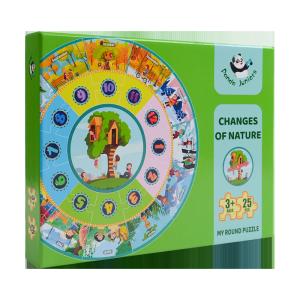 Quality Round Baby Jigsaw Puzzles Early Education Preschooler Toys about Nature Changes wholesale