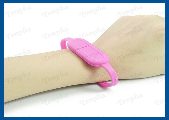 Promotional Thin Wristband Flash Drive Convenient Carrying Silicone Material