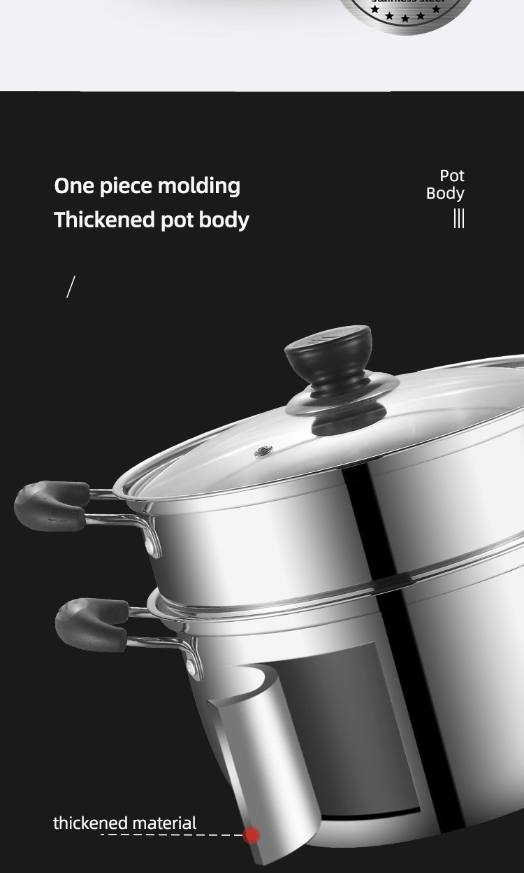 Wholesale TOP Seller Cookware Silver Cooker Soup Pots Round Steamer Cooker Steam Cooking Pot For Kitchen