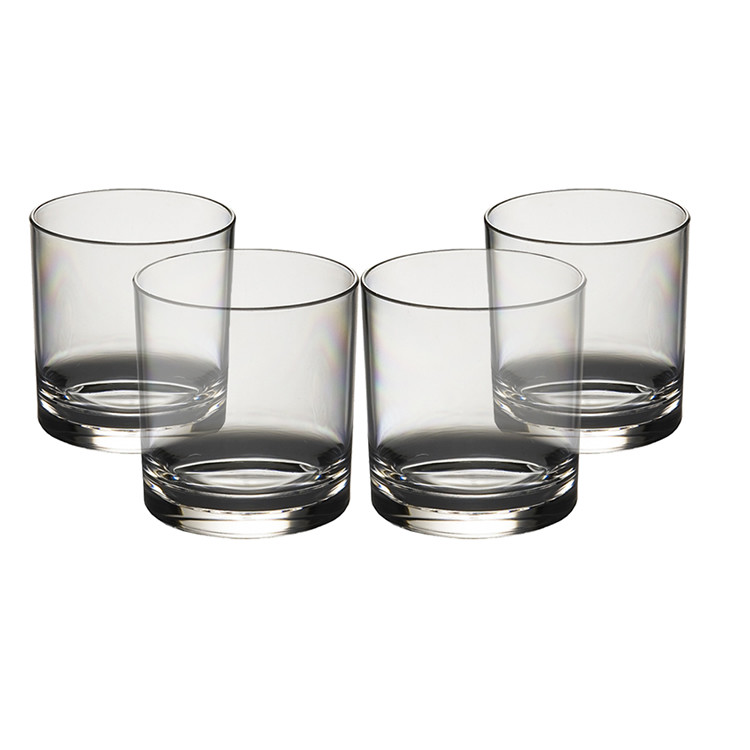 Reusable Wide Rim Plastic Whisky Tumbler Cups 390ml Food Safe
