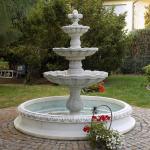 Marble Round Fountains Outdoor Front Yard Water Fountain Lights Home Decoration