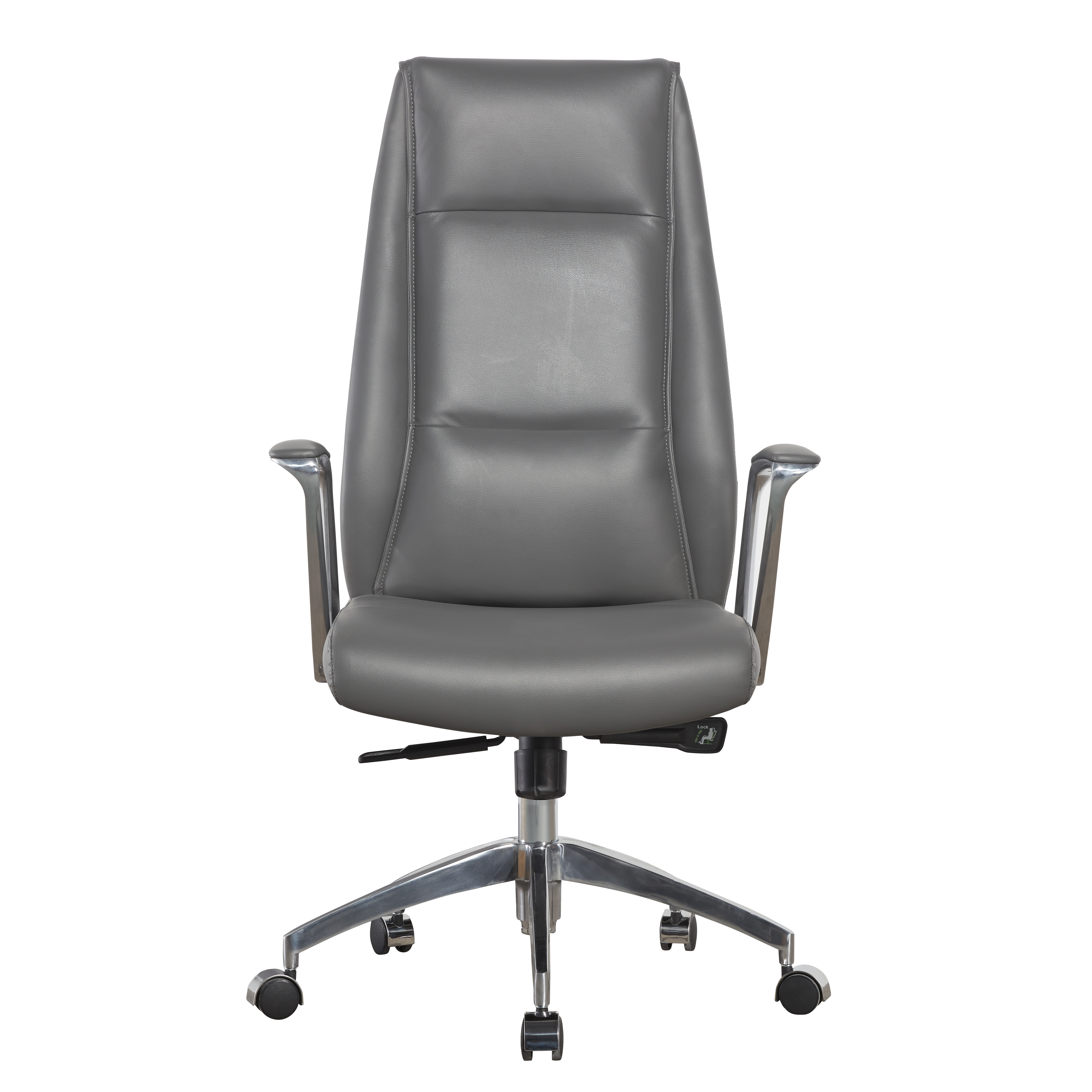 330LBS Ergonomic PU Leather Office Swivel Chairs BIFMA High Back Brown