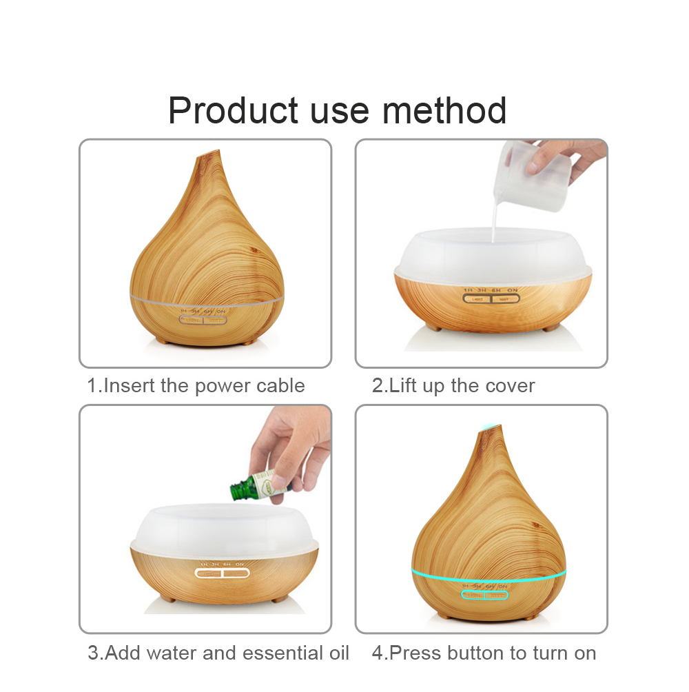 HOMEFISH 400ml Essential Oil Diffusers Wooden Aroma Diffuser OEM ODM