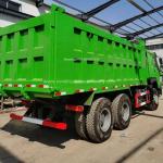 Used Green Dump Truck SINOTRUK Howo Euro 2 371hp Shipping weight 30-40 tons